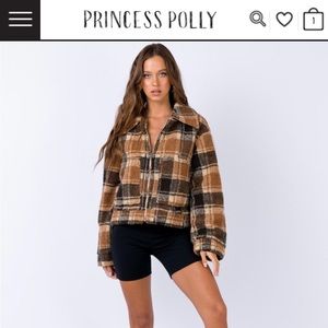 Princess Polly plaid teddy jacket